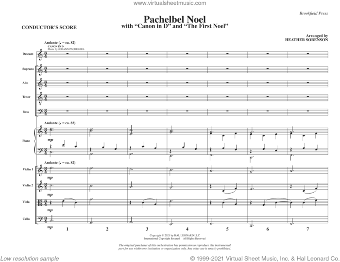 Pachelbel Noel (arr. Heather Sorenson) (COMPLETE) sheet music for orchestra/band (Strings) by Heather Sorenson, Johann Pachelbel and Miscellaneous, intermediate skill level