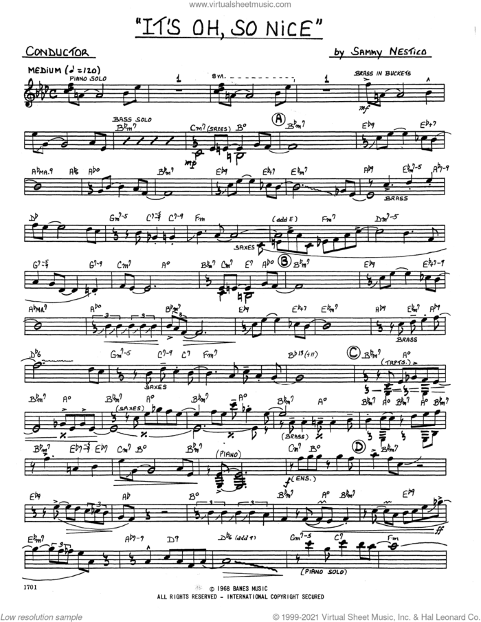 It's Oh, So Nice (COMPLETE) sheet music for jazz band by Sammy Nestico, intermediate skill level