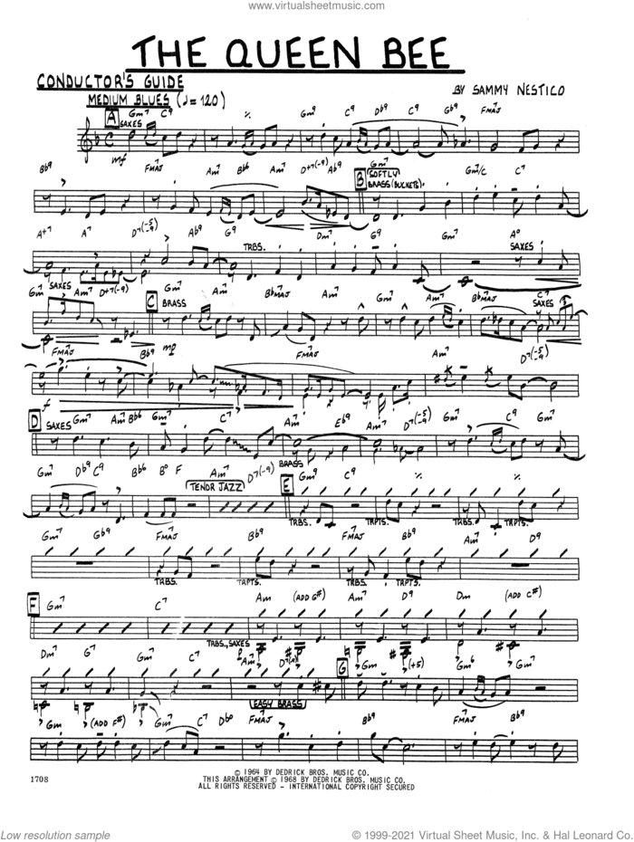 The Queen Bee (COMPLETE) sheet music for jazz band by Sammy Nestico, intermediate skill level
