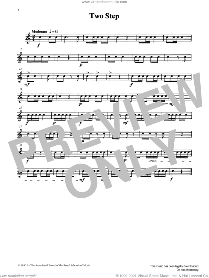 Two Step from Graded Music for Snare Drum, Book I sheet music for percussions by Ian Wright, Ian Wright and Kevin Hathaway and Kevin Hathway, classical score, intermediate skill level