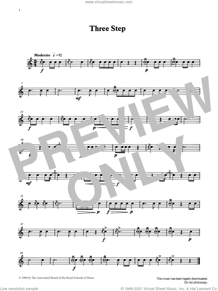 Three Step from Graded Music for Snare Drum, Book I sheet music for percussions by Ian Wright, Ian Wright and Kevin Hathaway and Kevin Hathway, classical score, intermediate skill level