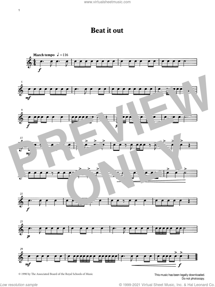 Beat it out from Graded Music for Snare Drum, Book I sheet music for percussions by Ian Wright, Ian Wright and Kevin Hathaway and Kevin Hathway, classical score, intermediate skill level