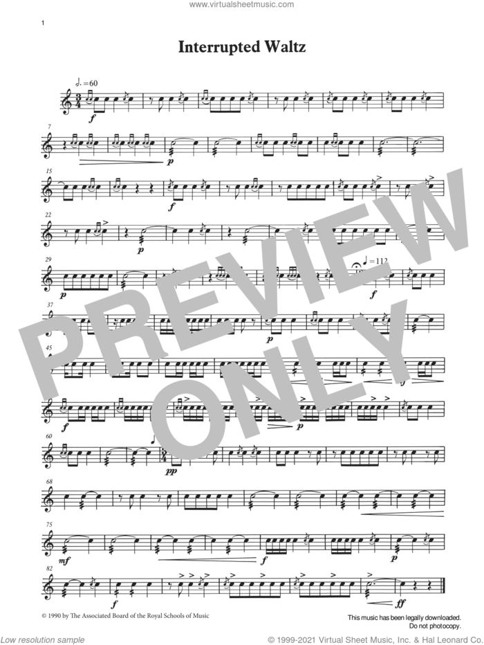 Interrupted Waltz from Graded Music for Snare Drum, Book II sheet music for percussions by Ian Wright, Ian Wright and Kevin Hathaway and Kevin Hathway, classical score, intermediate skill level