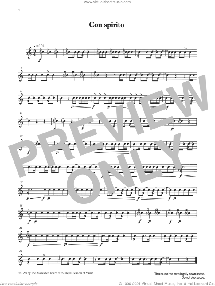 Con spirito from Graded Music for Snare Drum, Book II sheet music for percussions by Ian Wright, Ian Wright and Kevin Hathaway and Kevin Hathway, classical score, intermediate skill level