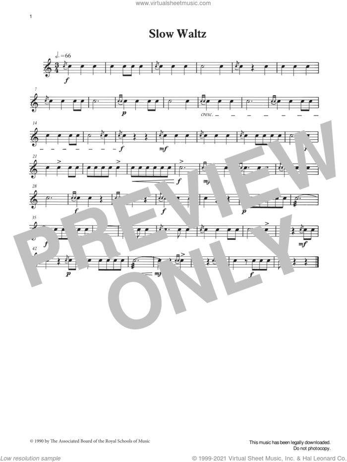 Slow Waltz from Graded Music for Snare Drum, Book II sheet music for percussions by Ian Wright, Ian Wright and Kevin Hathaway and Kevin Hathway, classical score, intermediate skill level