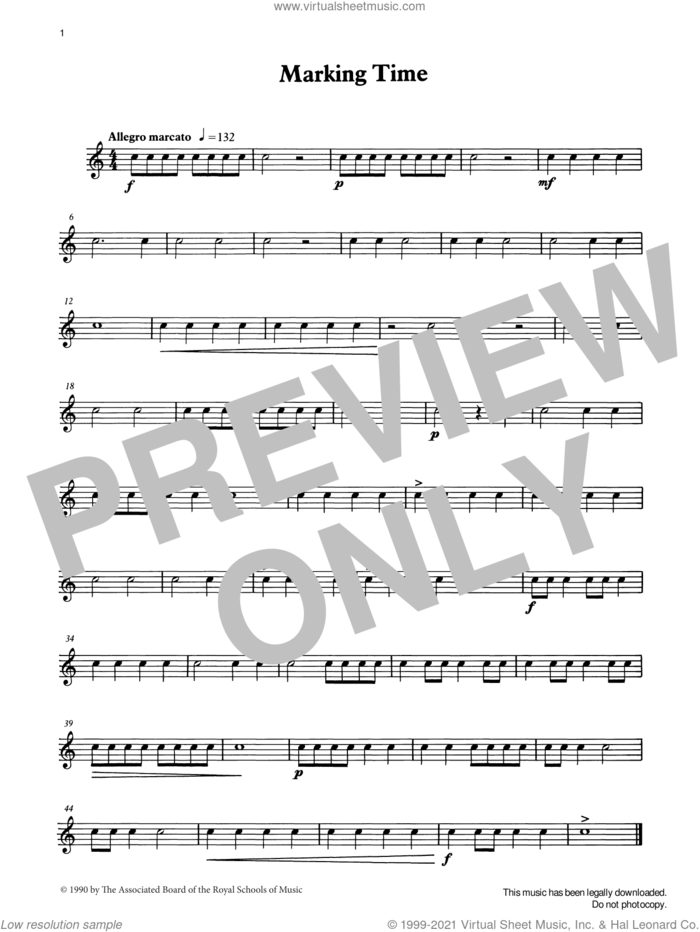 Marking Time from Graded Music for Snare Drum, Book I sheet music for percussions by Ian Wright, Ian Wright and Kevin Hathaway and Kevin Hathway, classical score, intermediate skill level