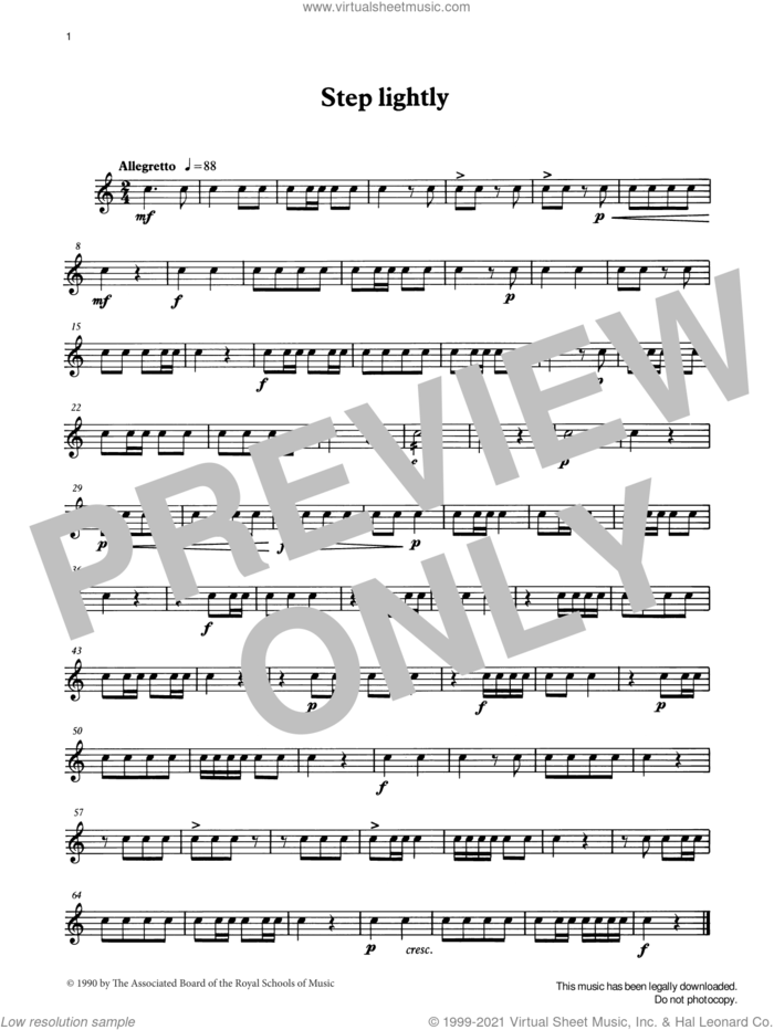 Step Lightly from Graded Music for Snare Drum, Book I sheet music for percussions by Ian Wright, Ian Wright and Kevin Hathaway and Kevin Hathway, classical score, intermediate skill level