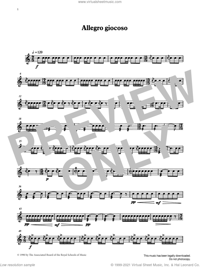 Allegro giocoso from Graded Music for Snare Drum, Book IV sheet music for percussions by Ian Wright, Ian Wright and Kevin Hathaway and Kevin Hathway, classical score, intermediate skill level
