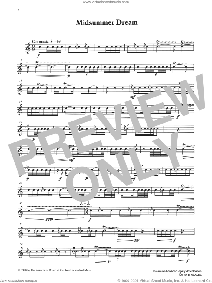 Midsummer Dream from Graded Music for Snare Drum, Book III sheet music for percussions by Ian Wright, Ian Wright and Kevin Hathaway and Kevin Hathway, classical score, intermediate skill level