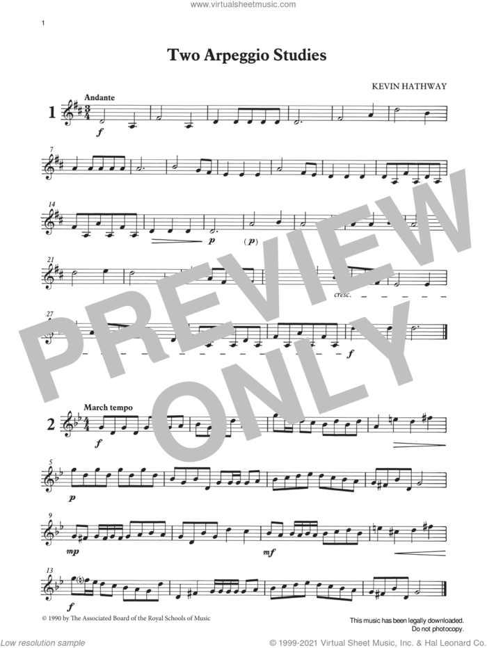 Two Arpeggio Studies from Graded Music for Tuned Percussion, Book I sheet music for percussions by Ian Wright and Kevin Hathaway, Ian Wright and Kevin Hathway, classical score, intermediate skill level