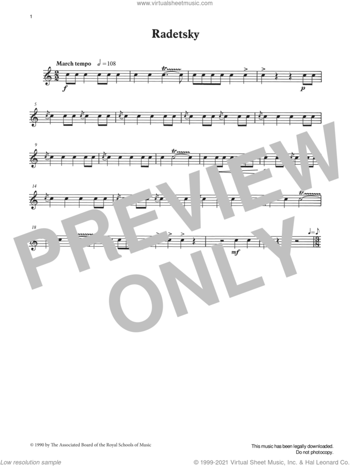 Radetsky from Graded Music for Snare Drum, Book III sheet music for percussions by Ian Wright, Ian Wright and Kevin Hathaway and Kevin Hathway, classical score, intermediate skill level