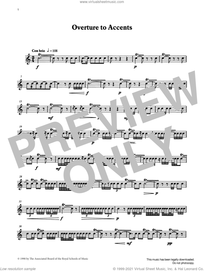 Overture to Accents from Graded Music for Snare Drum, Book IV sheet music for percussions by Ian Wright, Ian Wright and Kevin Hathaway and Kevin Hathway, classical score, intermediate skill level