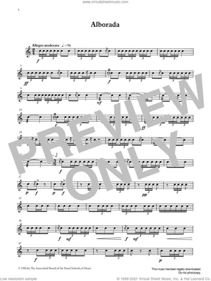 Alborada from Graded Music for Snare Drum, Book III sheet music for percussions by Ian Wright, Ian Wright and Kevin Hathaway and Kevin Hathway, classical score, intermediate skill level