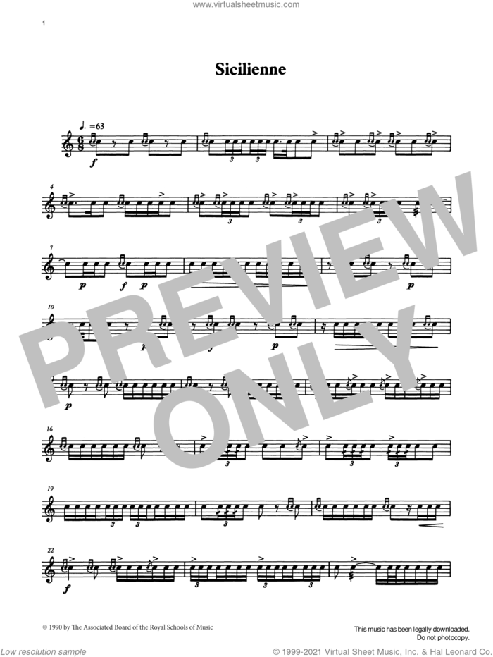 Sicilienne from Graded Music for Snare Drum, Book IV sheet music for percussions by Ian Wright, Ian Wright and Kevin Hathaway and Kevin Hathway, classical score, intermediate skill level