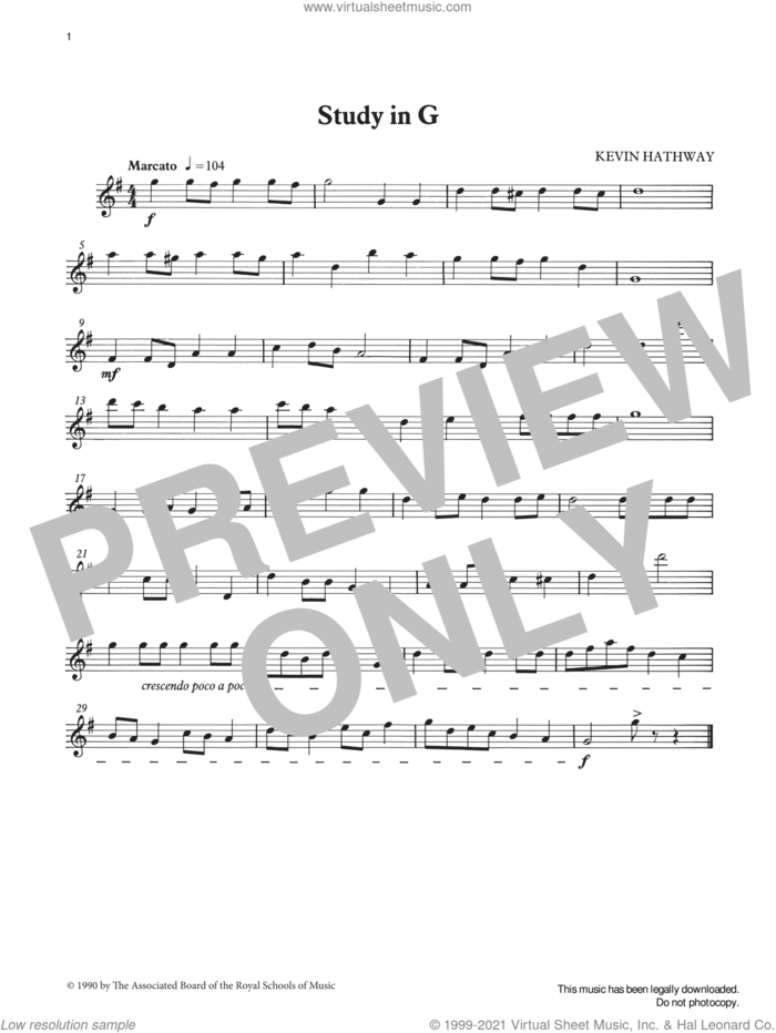 Study in G from Graded Music for Tuned Percussion, Book I sheet music for percussions by Ian Wright and Kevin Hathaway, Ian Wright and Kevin Hathway, classical score, intermediate skill level
