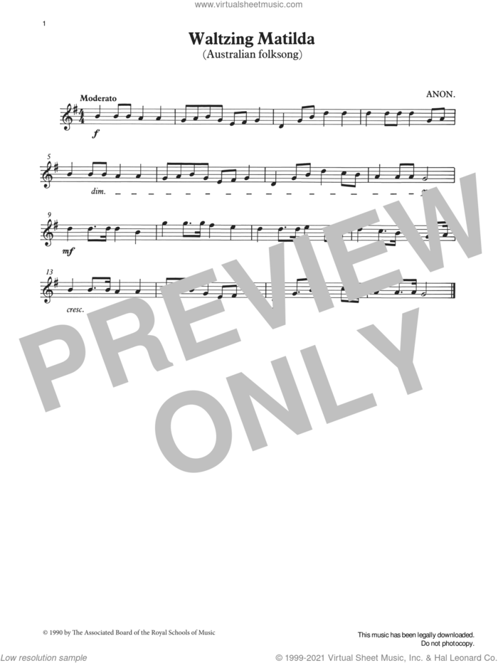 Waltzing Matilda from Graded Music for Tuned Percussion, Book I sheet music for percussions by Trad. Australian, Ian Wright and Kevin Hathway, classical score, intermediate skill level