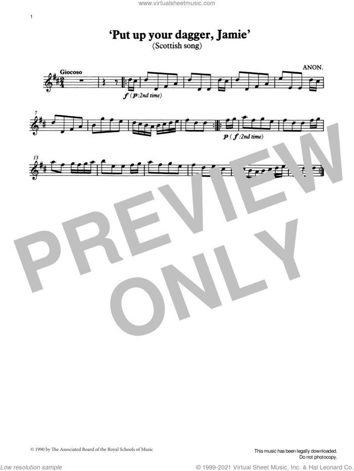 Put up your dagger, Jamie (score and part)  from Graded Music for Tuned Percussion, Book II sheet music for percussions by Trad. Scottish, Ian Wright and Kevin Hathway, classical score, intermediate skill level