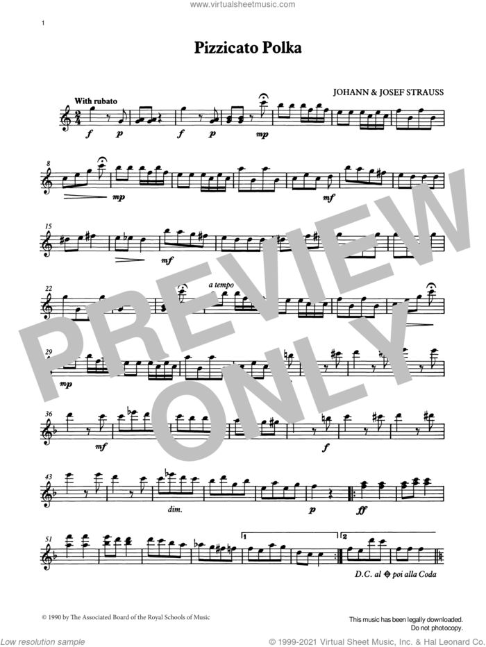 Pizzicato Polka (score and part) from Graded Music for Tuned Percussion, Book II sheet music for percussions by Johann Strauss, Jr., Ian Wright and Kevin Hathway, classical score, intermediate skill level