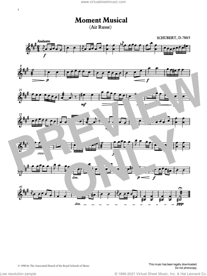 Moment Musical from Graded Music for Tuned Percussion, Book III sheet music for percussions by Franz Schubert, Ian Wright and Kevin Hathway, classical score, intermediate skill level