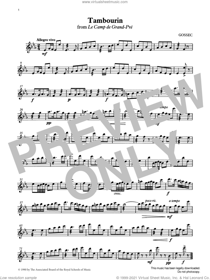 Tambourin from Graded Music for Tuned Percussion, Book III sheet music for percussions by Francois-Joseph Gossec, Ian Wright and Kevin Hathway, classical score, intermediate skill level