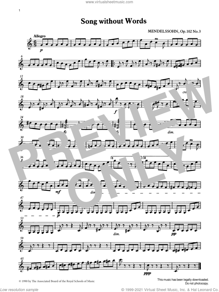 Song without Words from Graded Music for Tuned Percussion, Book III sheet music for percussions by Felix Mendelssohn-Bartholdy, Ian Wright and Kevin Hathway, classical score, intermediate skill level