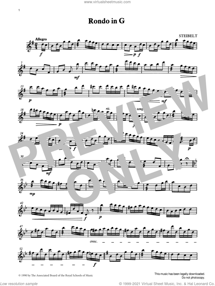 Rondo in G from Graded Music for Tuned Percussion, Book III sheet music for percussions by Daniel Steibelt, Ian Wright and Kevin Hathway, classical score, intermediate skill level