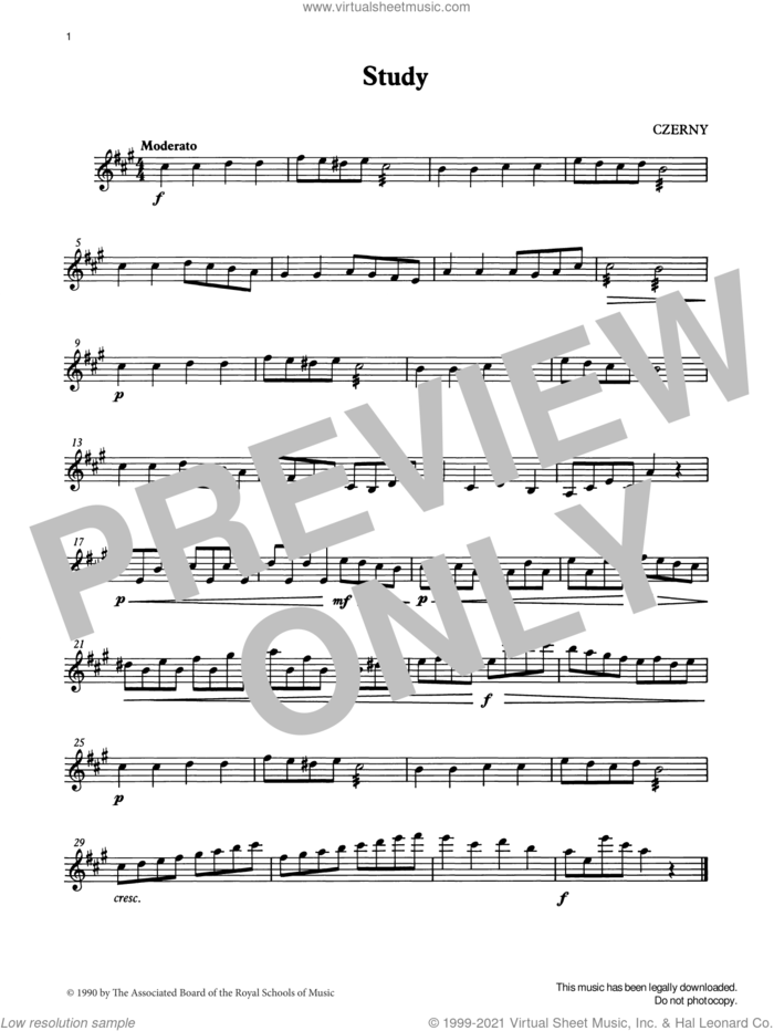 Study from Graded Music for Tuned Percussion, Book II sheet music for percussions by Carl Czerny, Ian Wright and Kevin Hathway, classical score, intermediate skill level