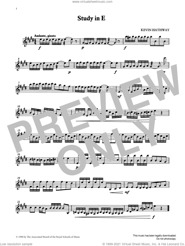 Study in E from Graded Music for Tuned Percussion, Book II sheet music for percussions by Ian Wright and Kevin Hathaway, Ian Wright and Kevin Hathway, classical score, intermediate skill level