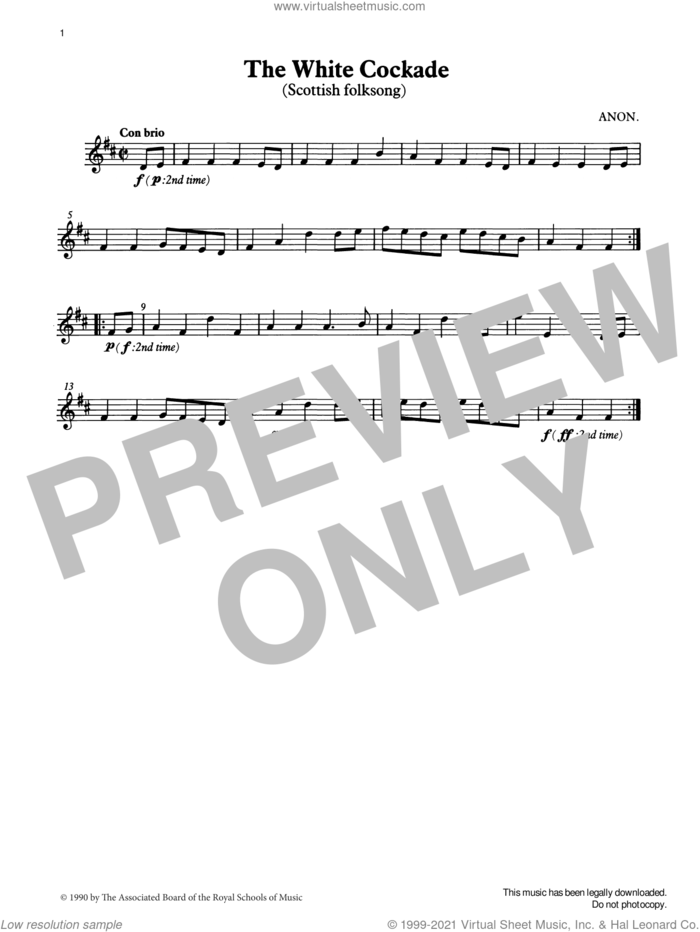 The White Cockade from Graded Music for Tuned Percussion, Book II sheet music for percussions by Trad. Scottish, Ian Wright and Kevin Hathway, classical score, intermediate skill level