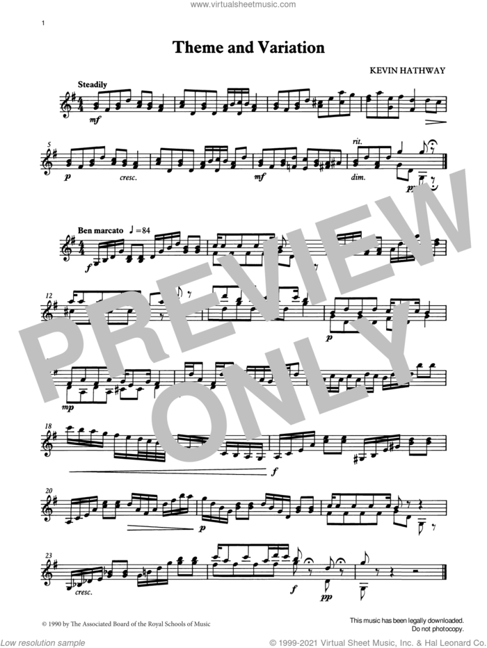 Theme and Variation from Graded Music for Tuned Percussion, Book III sheet music for percussions by Ian Wright and Kevin Hathaway, Ian Wright and Kevin Hathway, classical score, intermediate skill level