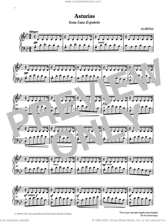 Asturias from Graded Music for Tuned Percussion, Book IV sheet music for percussions by Isaac Albeniz, Ian Wright and Kevin Hathway, classical score, intermediate skill level