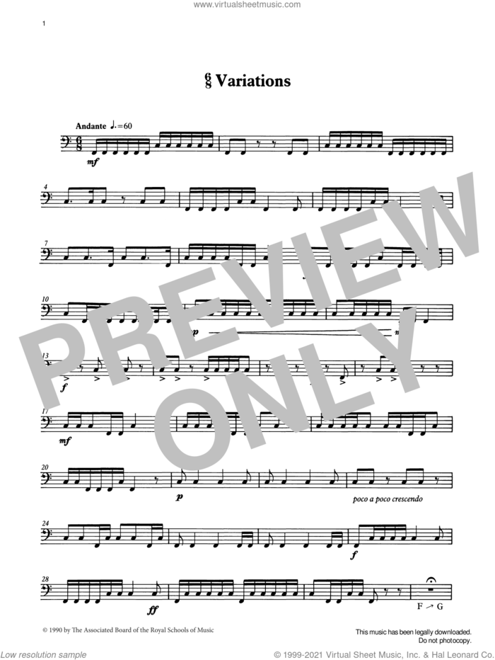 6/8 Variations from Graded Music for Timpani, Book II sheet music for percussions by Ian Wright, classical score, intermediate skill level