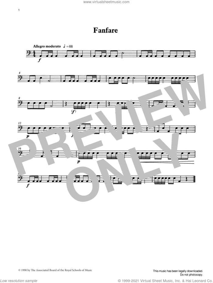 Fanfare from Graded Music for Timpani, Book I sheet music for percussions by Ian Wright, classical score, intermediate skill level