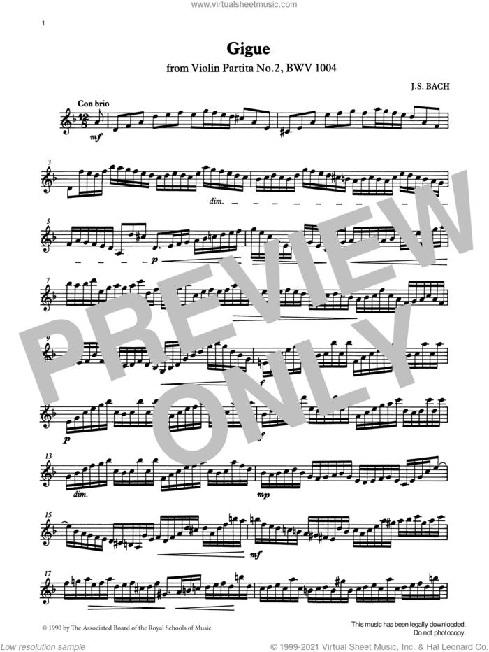 Gigue from Graded Music for Tuned Percussion, Book IV sheet music for percussions by Johann Sebastian Bach, Ian Wright and Kevin Hathway, classical score, intermediate skill level