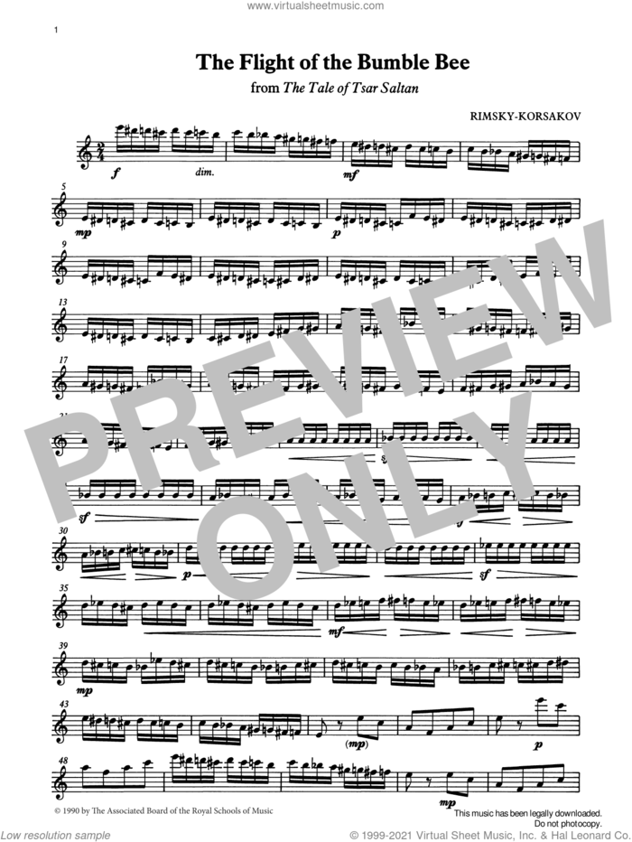 The Flight of the Bumble Bee from Graded Music for Tuned Percussion, Book IV sheet music for percussions by Nikolai Rimsky-Korsakov, Ian Wright and Kevin Hathway, classical score, intermediate skill level