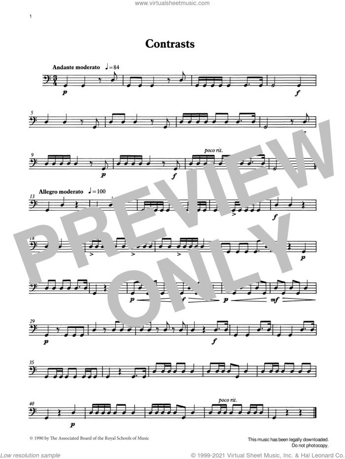 Contrasts from Graded Music for Timpani, Book I sheet music for percussions by Ian Wright, classical score, intermediate skill level