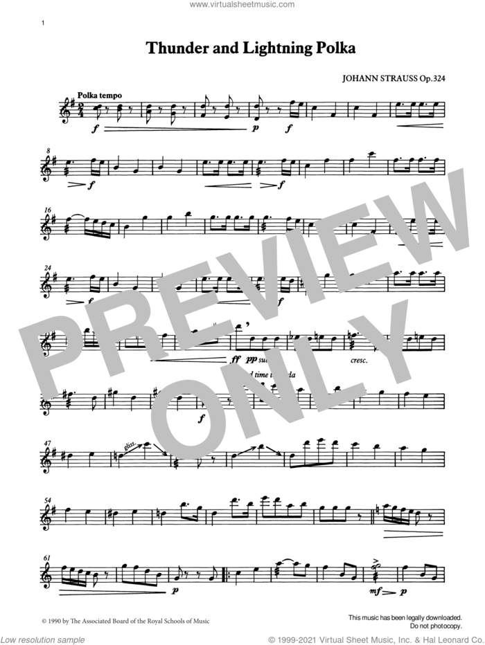 Thunder and Lightning Polka from Graded Music for Tuned Percussion, Book IV sheet music for percussions by Johann Strauss, Jr., Ian Wright and Kevin Hathway, classical score, intermediate skill level