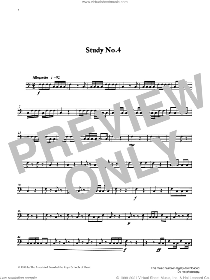 Study No.4 from Graded Music for Timpani, Book II sheet music for percussions by Ian Wright, classical score, intermediate skill level