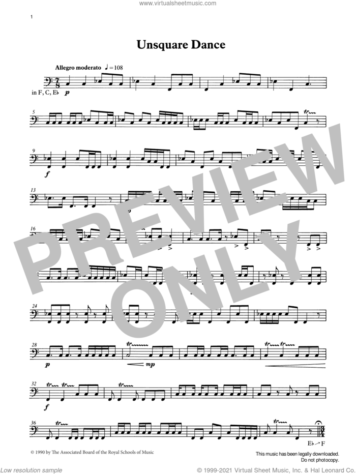 Unsquare Dance from Graded Music for Timpani, Book III sheet music for percussions by Ian Wright, classical score, intermediate skill level