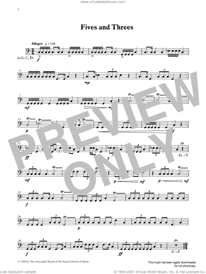 Fives and Threes from Graded Music for Timpani, Book III sheet music for percussions by Ian Wright, classical score, intermediate skill level