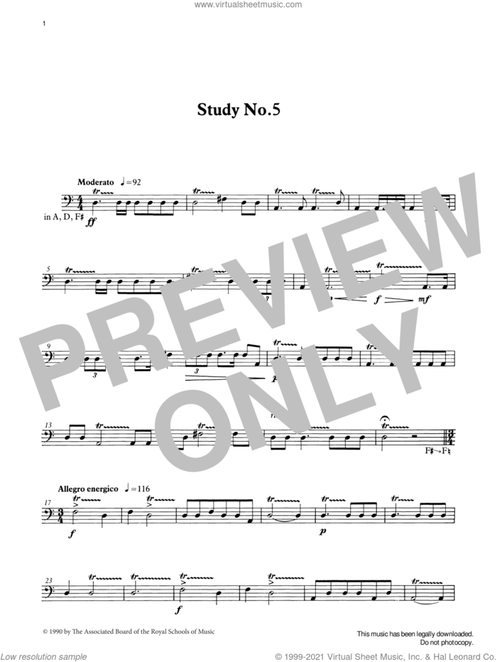 Study No.5 from Graded Music for Timpani, Book III sheet music for percussions by Ian Wright, classical score, intermediate skill level