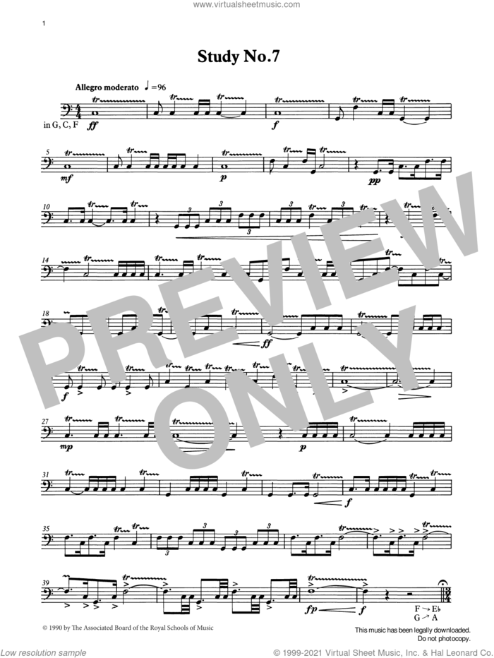 Study No.7 from Graded Music for Timpani, Book IV sheet music for percussions by Ian Wright, classical score, intermediate skill level