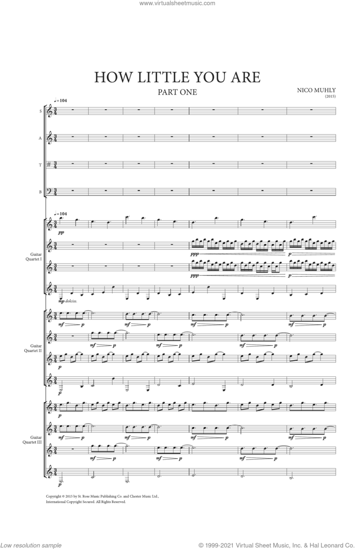How Little You Are sheet music for orchestra/band (score) by Nico Muhly, classical score, intermediate skill level