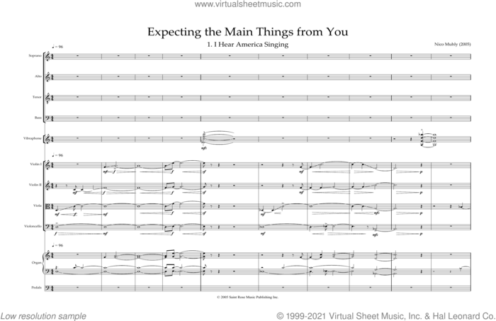 Expecting The Main Things From You (SATB and Ensemble) sheet music for orchestra/band (full score) by Nico Muhly, classical score, intermediate skill level