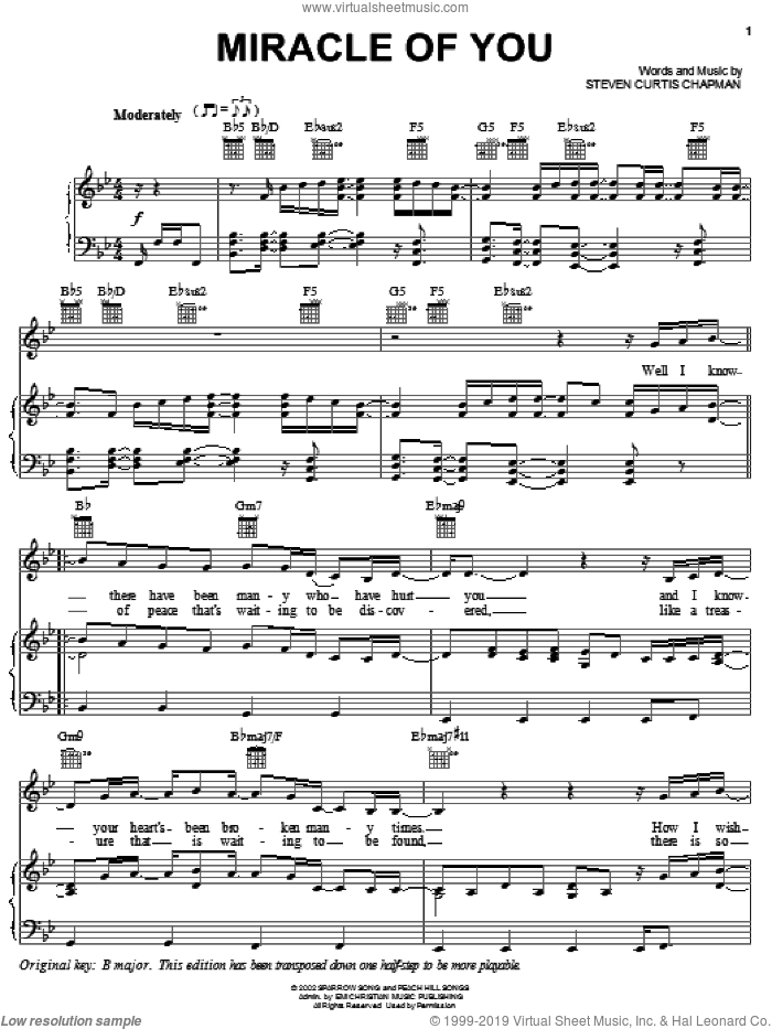 Only One sheet music for voice, piano or guitar by Steven Curtis Chapman, intermediate skill level
