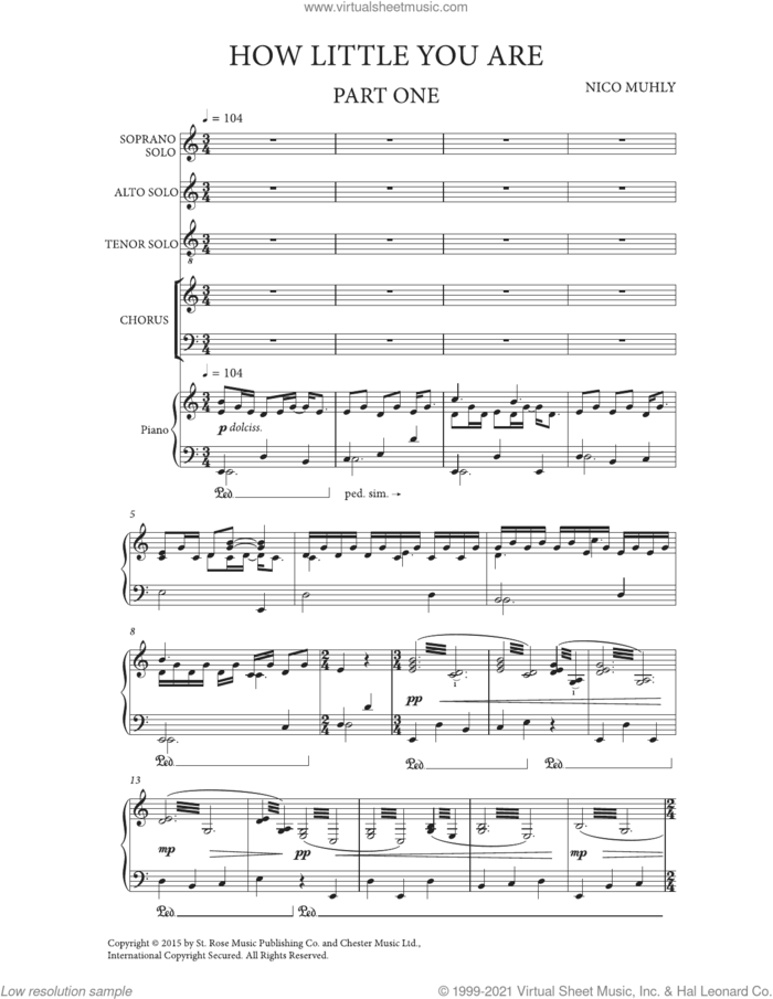 How Little You Are (Vocal Score) sheet music for orchestra/band (score) by Nico Muhly, classical score, intermediate skill level