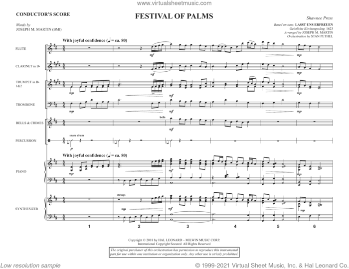 Festival of Palms (Consort) (COMPLETE) sheet music for orchestra/band by Joseph M. Martin and Lasst Uns Erfreuen, intermediate skill level