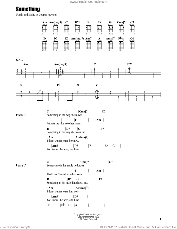 Something (feat. Vince Gill and Amy Grant) sheet music for ukulele by Jake Shimabukuro, The Beatles and George Harrison, intermediate skill level