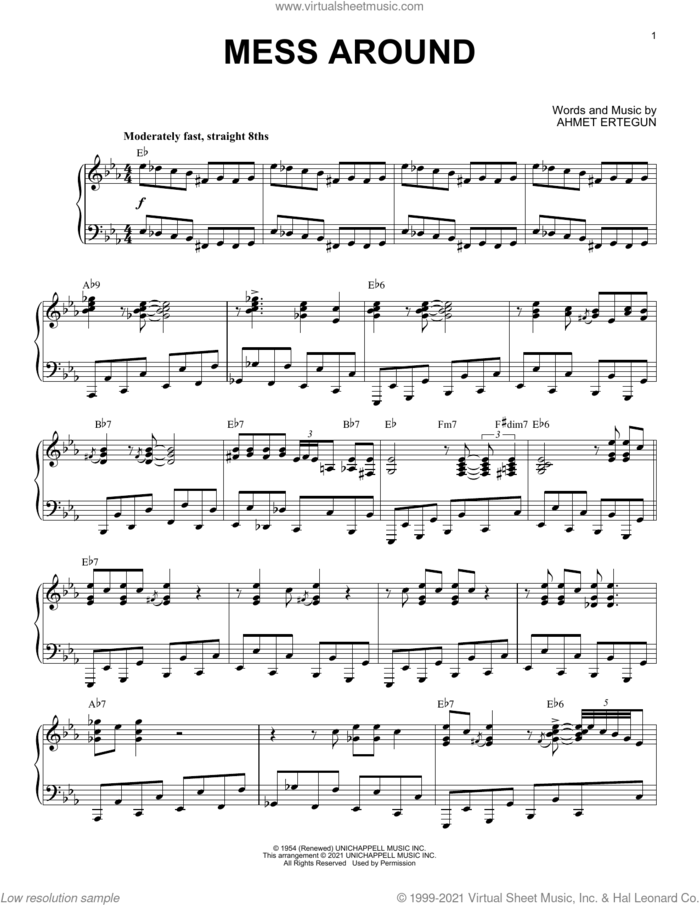 Mess Around (arr. Brent Edstrom) sheet music for piano solo by Ahmet Ertegun and Brent Edstrom, intermediate skill level