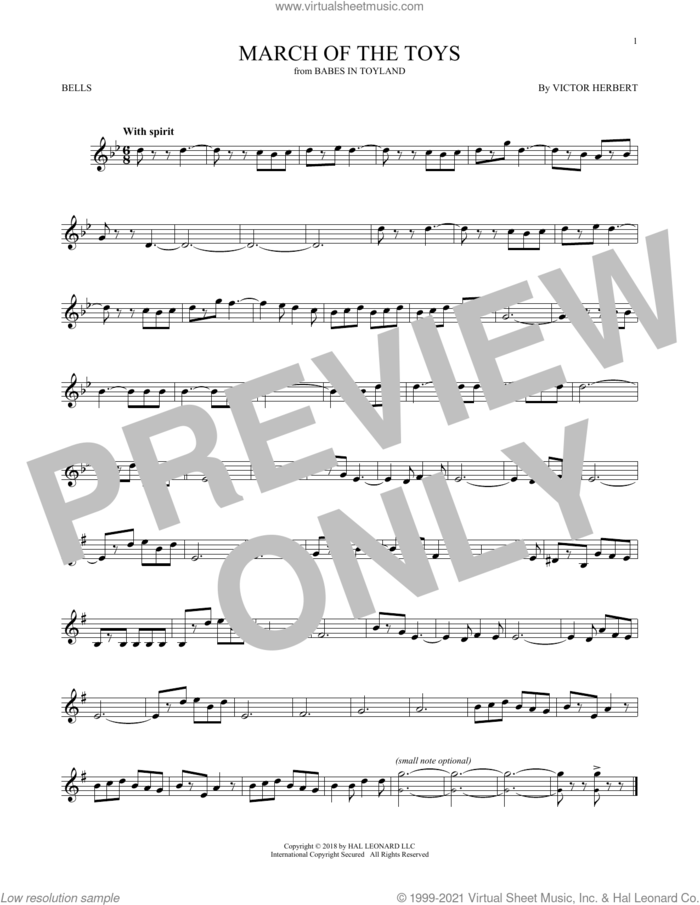 March Of The Toys sheet music for Hand Bells Solo (bell solo) by Victor Herbert, intermediate Hand Bells Solo (bell)